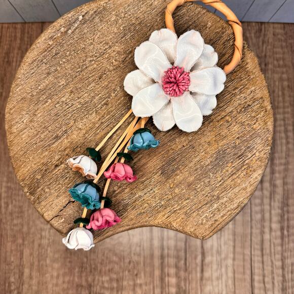 Leather Flower Purse Charm Genuine Leather Flower Bag Charm NEW FAST SHIP - Picture 7 of 7